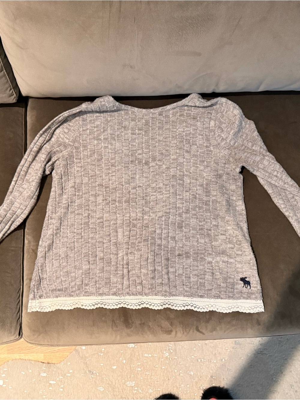 abercrombie kids Gray Cable Knit Sweater